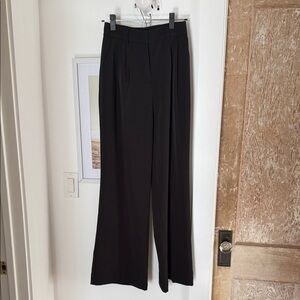 Classic Black Wide-Leg Dress Pants